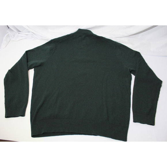 Jos A Banks Green Waffle Knit 1/4 Zip Sweater LS Men's XXL Cotton Wool Blend - Picture 6 of 9